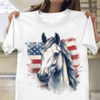 Horse American Flag Shirt Patriotic Horse 4Th Of July Clothing Gifts For Him