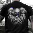 Thin Blue Line Three Skeleton No Evil T-Shirt