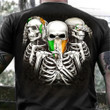 Irish Three Skeletons No Evil T-Shirt Skull Graphic Patriotic Shirt Designs Gifts For Irish