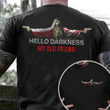 Poland Flag And American Flag Skull With Gun Hello Darkness My Old Friend Shirt