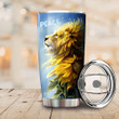 Lion With Sunflowers Peace Tumbler Peace Lover Cool Coffee Tumbler Gifts For Friends
