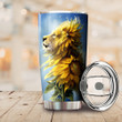 Lion With Sunflowers Tumbler Insulated Coffee Tumbler Gifts For Him Her