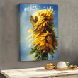 Sloth With Sunflowers Canvas Peace Lover Living Room Wall Decorations