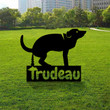 Canada Fck Trudeau Dog Yard Metal Sign Canadian Funny Yard Decorations