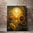 Sunflower With Icon Sunset Canvas Unique Design Wall Art For Living Room