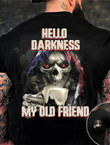 Texas Skull Hello Darkness My Old Friend Shirt Cool Sayings Texan Clothing
