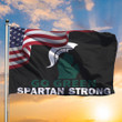 Spartan Strong Flag And USA Flag Go Green Michigan State MSU Spartan Strong Merch Fan Gifts