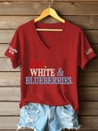 Charlie Kirk Red White & Blueberries V-neck Shirt God Family Country Charlie Kirk 47 Merch