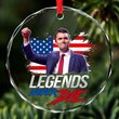 Charlie Kirk Freedom Glass Christmas Ornament Legend Never Dies Proud Xmas Decor Gifts
