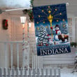 Indiana Christmas Flag Snowman With Gold Torch Merry Christmas Flag Indiana Merch