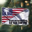 Jesus Defeated Death Acrylic Xmas Ornament So You Can Live US Flag Charlie Kirk Christmas Decor