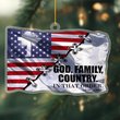 God Family Country Acrylic Xmas Ornament In That Order USA Flag Charlie Kirk Christmas Decor