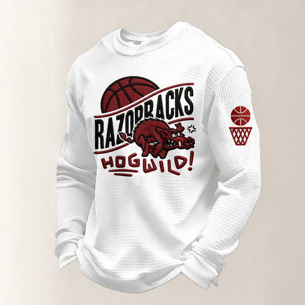 Arkansas Razorbacks Merch Hog Wild Basketball Long Sleeve Shirt Unique ...