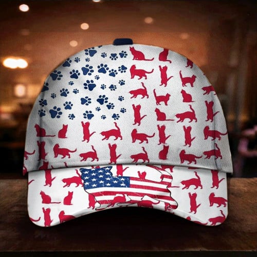 Cat American Flag Hat