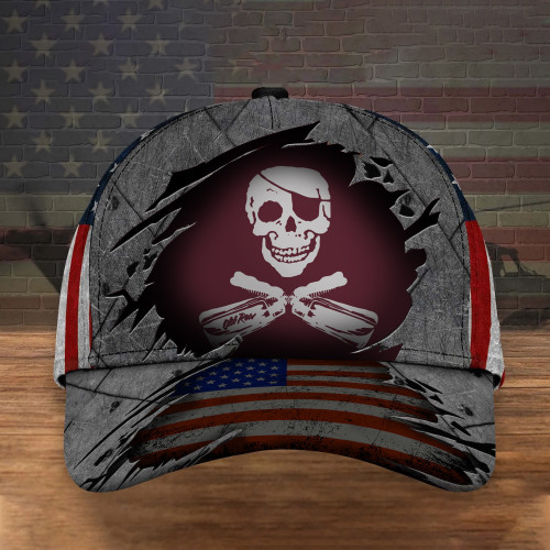 Mississippi State Pirate American Flag Hat Jolly Roger Flag Hats Merch