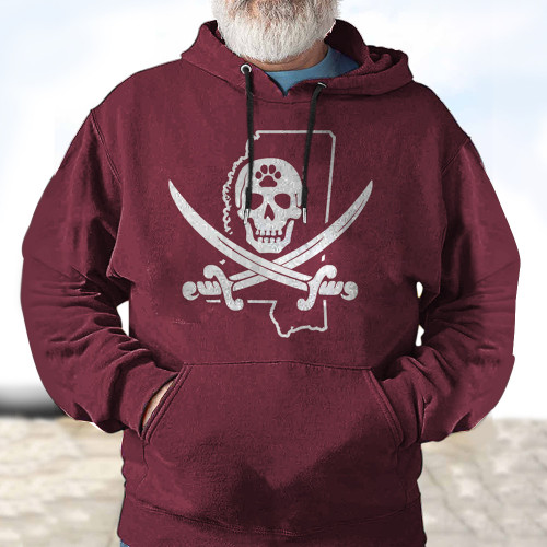 Mississippi State Pirate Bulldog Hoodie Cross Bones Flag Pirate Clothing Gift For Football Fan