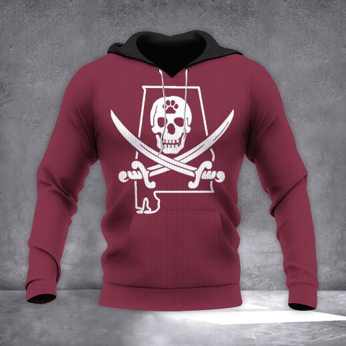 Alabama State Pirate Hoodie Maroon Pirate Flag Clothing Gift For Cousin 1