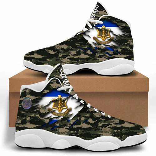 Israel Defense Forces Jordan 13 Shoes IDF Sneakers Camo Merchandise Gifts For Israel Lovers