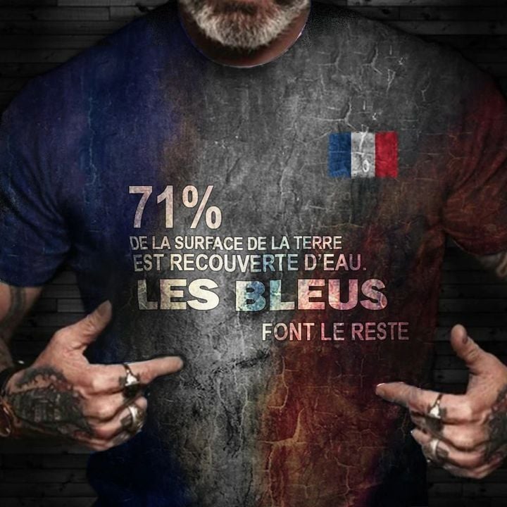 71% De La Surface De La Terre Est Recouverte D'eau Les Bleus Font Le Reste Shirt Gifts For Wife