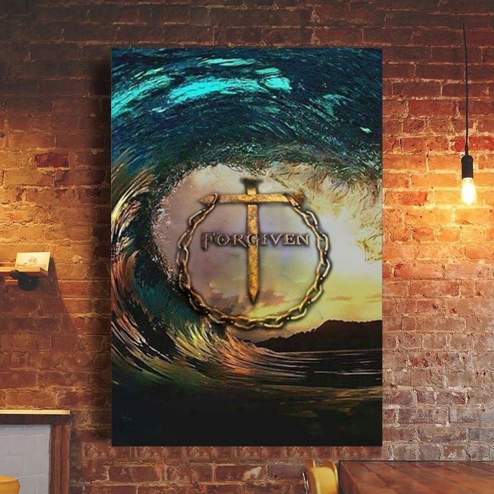 Cross Forgiven Poster Christian Wall Decor For Dining Room New House Gift For Wife Husband