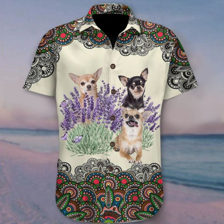 Chihuahua Hawaii Shirt Unique Design Floral Graphic Tee Father's Gift Ideas From Wife