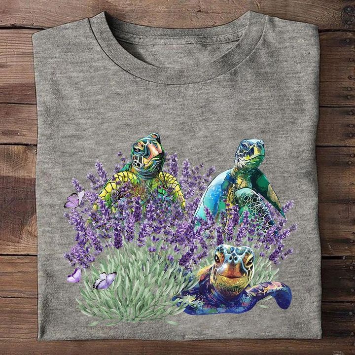 Sea Turtle Lavender Shirt Turtle Cute Tee Unique Uncle Fathers Day Gift Ideas