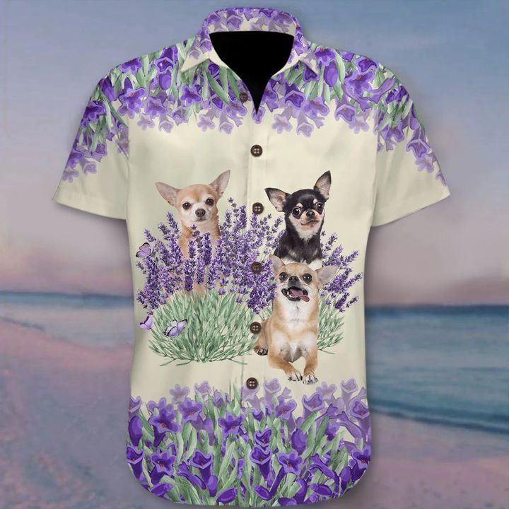 Chihuahua Hawaii Shirt Lavender Color Shirt Graphic Tee Gift For Dog Mom Dad