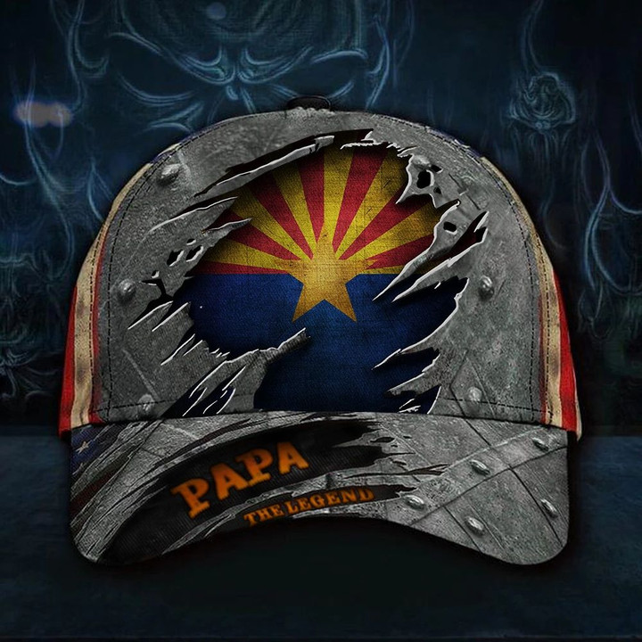 Arizona Papa The Legend 3D Hat Vintage USA Flag Cap First Time Fathers Day Gifts For Uncles