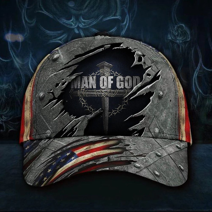 Man Of God American Flag Cap Patriotic Cross Christian Products Gift Items Ideas For Men