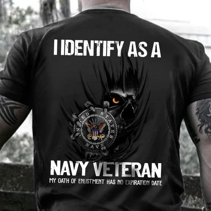 I Identify As A Navy Veteran Shirt Us Navy Tee Shirts Honor Gift For Father