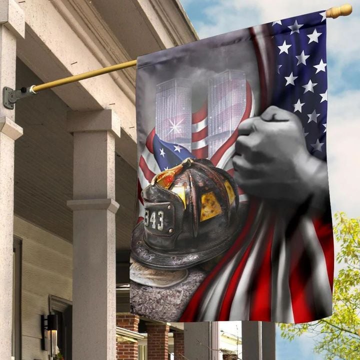 343 Firefighters 9-11 American Flag Honor Fallen Fireman Memorial Patriot Day Never Forget