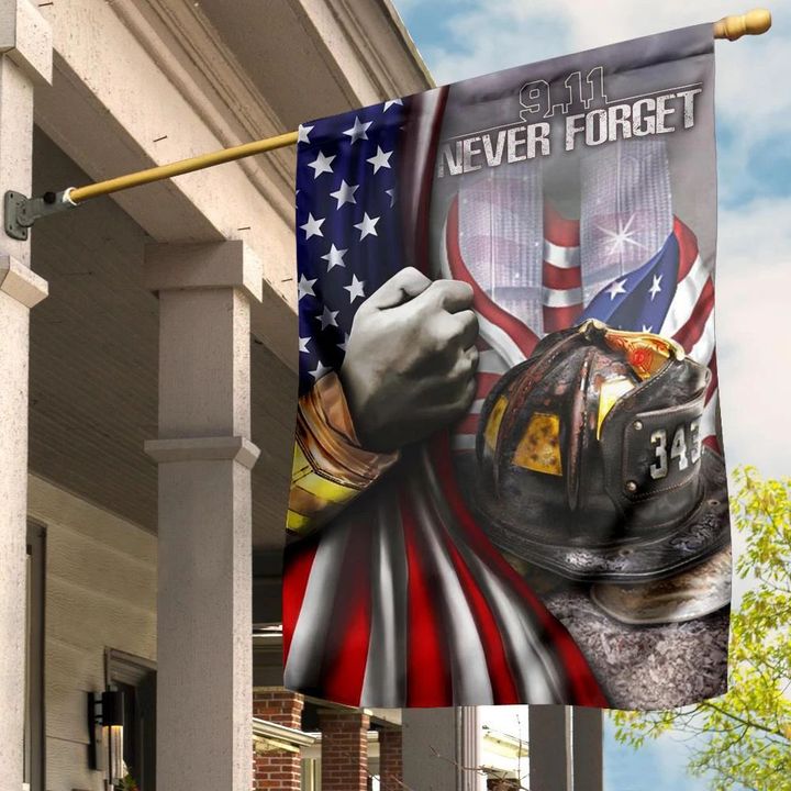 9.11 Never Forget 323 Firefighters USA Flag Patriot Day Honoring Fallen Fireman Memorial Gift