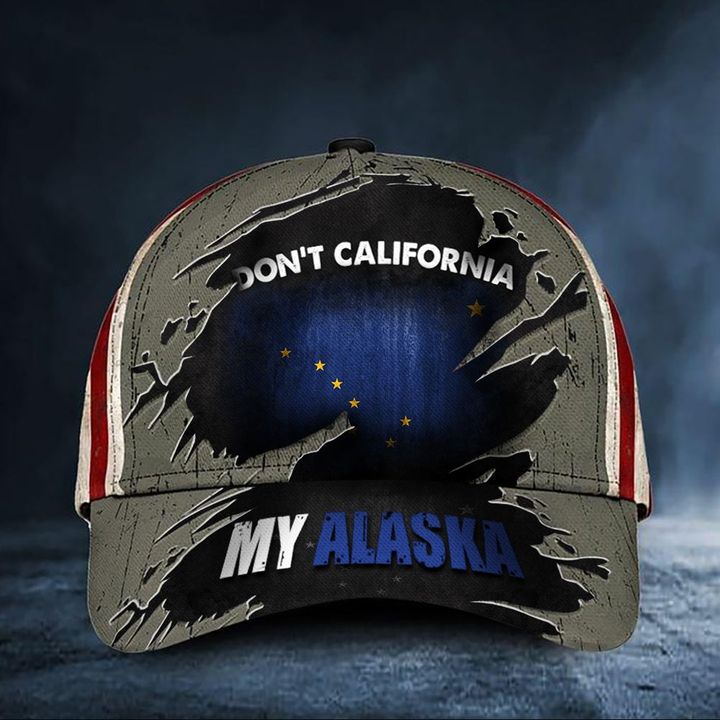Don't California My Alaska Hat Vintage American Flag Cap Mens Honor Alaska State Merch
