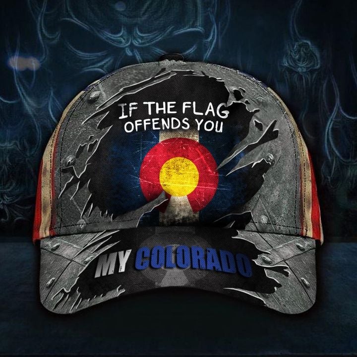 My Colorado Hat If The Flag Offends You Vintage USA Flag Ball Cap Patriotic Gift For Husband
