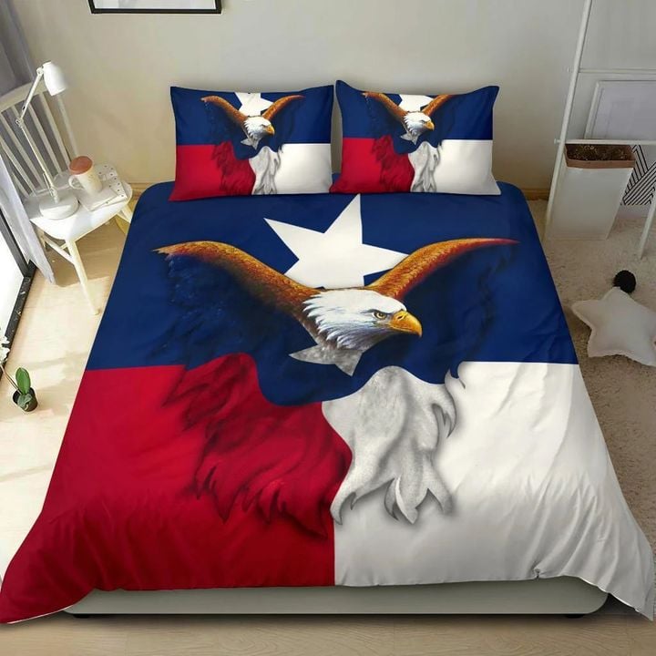 Eagle Texas Flag Duvet Covers Fourth Of July Bedding Set Veteran Gifts Bedroom Decor