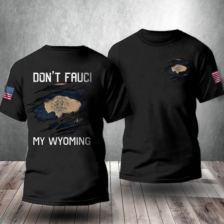 Don't Fauci Shirt Great Seal Of The State Of Wyoming T-Shirt Patriotic Gifts For Him