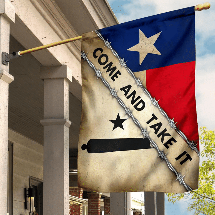 Come And Take It Texas Flag Old Retro Gonzales Flag  Historical Texas Revolution