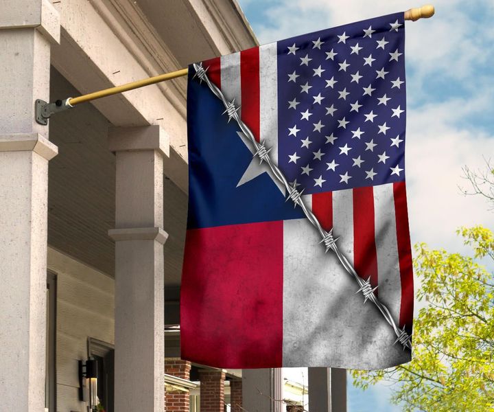 Texas Flag And American Flag Patriotic Texas State Flag Proud Texan Home Decor