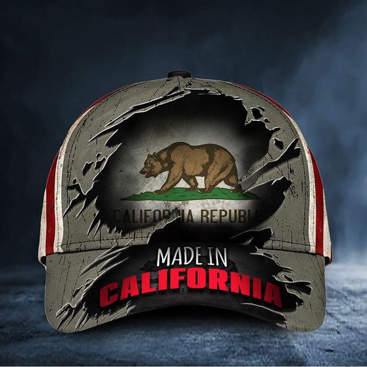 Made In California Hat American Flag Bear California Republic Hat Mens Patriotic Gifts
