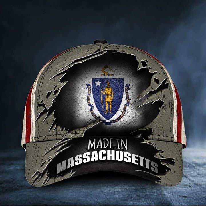 Made In Massachusetts Hat USA Massachusetts Flag Cap Patriotic Gifts