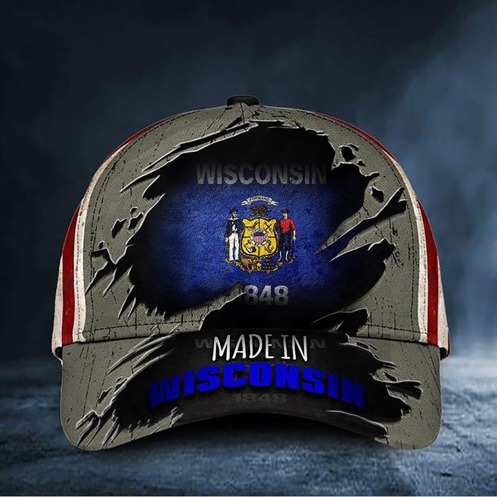 Made In Wisconsin Hat Wisconsin 1848 Baseball Cap Patriotic Gifts For Him