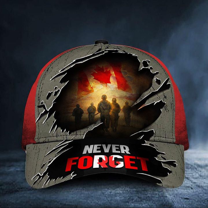 Never Forget Soldiers Canadian Flag Hat Honor Fallen Soldiers Veterans Canada Remembrance Day 2021