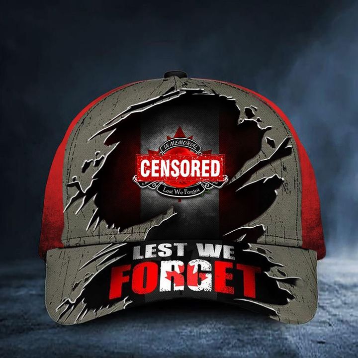 In Memorial Censored Lest We Forget Canada Flag Hat Honoring Veterans Remembrance Day 2021