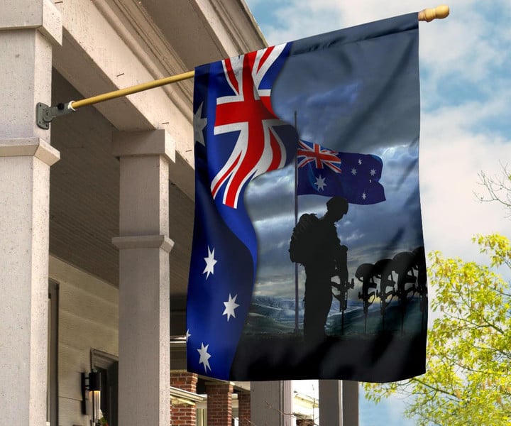 US Soldier Australia Flag Memorial Day Garden Flags Patriotic Outdoor Decorations