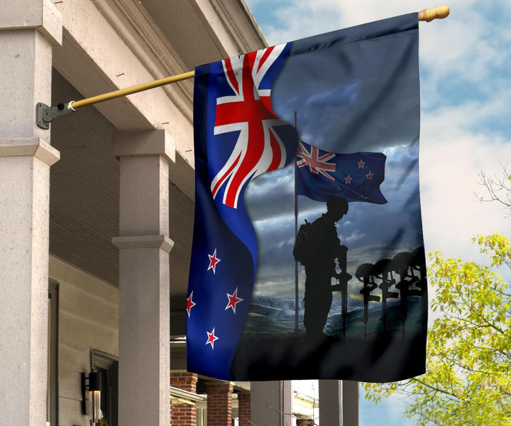 US Soldier New Zealand Flag Honor Veterans Remembrance Day Flag Patriotic Garden Decor
