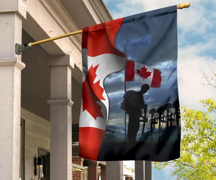 Soldier Canada Flag Support Our Troops Patriotic Garden Flags Memorial Decoration Ideas
