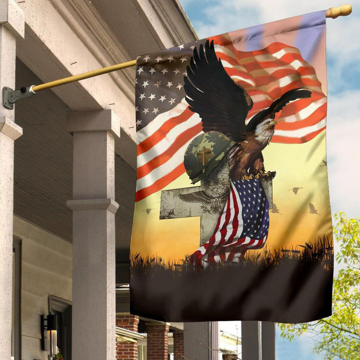 American Eagle Veteran Flag Veteran Day Ideas Front Patio Decor Gifts for Military