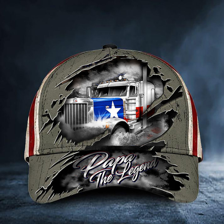 Texas Truck Papa The Legend American Flag Hat Vintage Dad Hats Texan Gifts Ideas