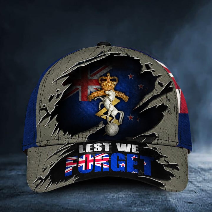 Lest We Forget New Zealand Flag Hat British Military Insignia Remembrance Merch