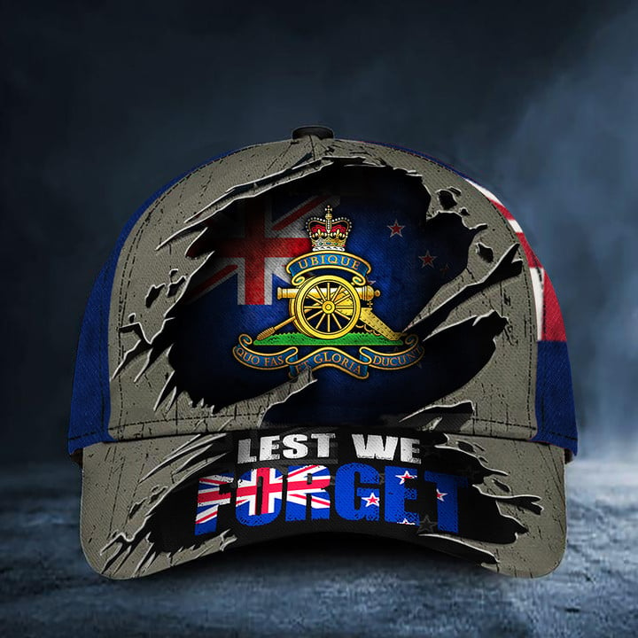 Lest We Forget New Zealand Flag Hat Royal Regiment Of Artillery Military Hats Veteran Day Gifts